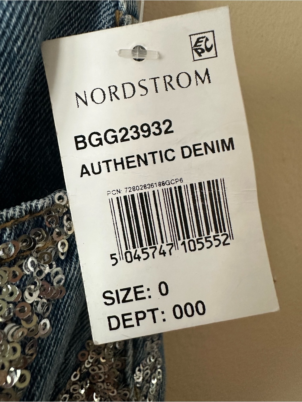 NWT Nasty Gal for Nordstrom Floral Sequin 100% Cotton Denim Mini Skirt, Sz 2 - Picture 5 of 9